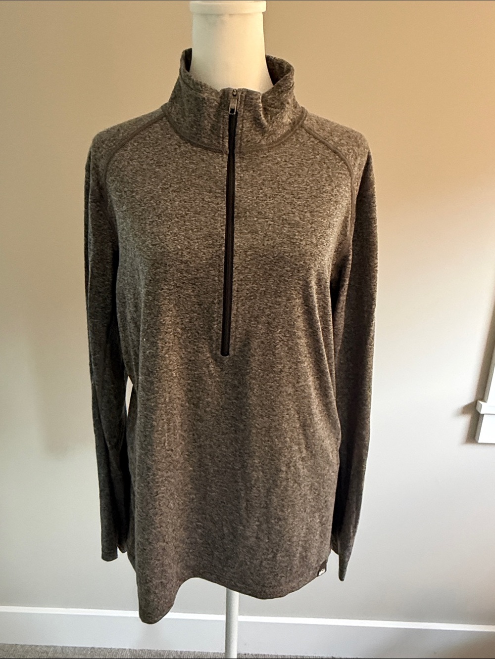 REI Men's Heather Gray Quarter-Zip Pullover Knit Top